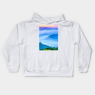 Smoky mountain fog Kids Hoodie